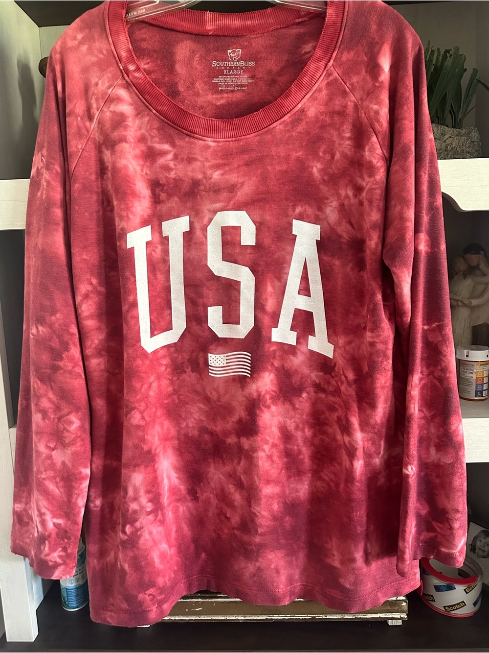 Southern Bliss USA Tie-Dye Red Sweatshirt
